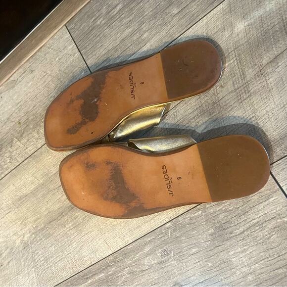 J/Slides Yaya Leather Sandal, Metallic gold 8 - Picture 7 of 7